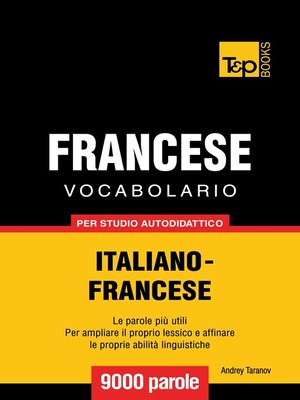 cover image of Vocabolario Italiano-Francese per studio autodidattico